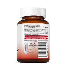 BIO B | Extracto de Arándano 60 cápsulas veganas con D-Manosa | Salud Urinaria | Extracto de Arándano Pacran® | D manosa y Vitamina C.