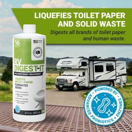 Unique RV Digest-It RV Toilet Treatment - Eliminates Odors at the Source and Liquifies Waste - 16 Uses Per Bottle (32 oz)
