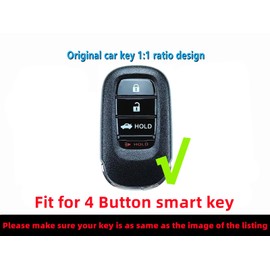 REPROTECTING Silicone Rubber Key Fob Cover Compatible with 2022-2025 Honda Accord Civic CR-V Sport SI EX EX-L Touring (Black with red/Black with White, 4 Buttons)