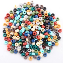 HERZWILD 1000 Pcs Pony Beads - 6x9mm Colorful Acrylic Craft Beads for Threading