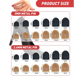 TRIZILLA 24 Pairs High Heel Replacement Tips, Heel Repair Kit for Women High Heel Shoes, 6 Sizes Heel Tips from 8x8cm to 12x12cm, U-Shape, Black Beige, in 6 Separate Bags
