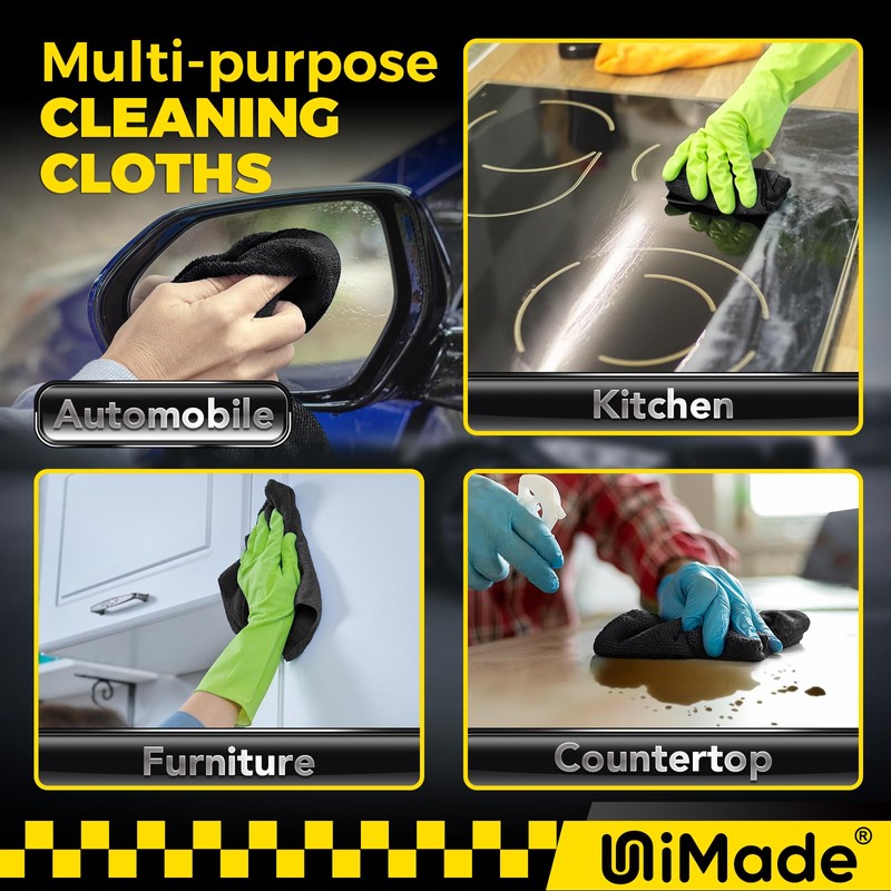 UNIMADE Microfiber Cleaning Cloth, 100 Pack Microfiber Towels for Cars