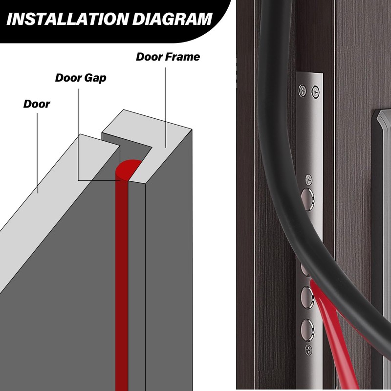 Silicone Weather Stripping Door Seal, 20FT Self Adhesive D-Shaped Door