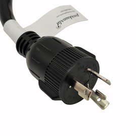 Parkworld 62695 AC Power Adapter Cord NEMA L6-30P Male to (3) 5-15R Household Tri Outlet 15 AMP Female x3, 125 Volt 1.5FT