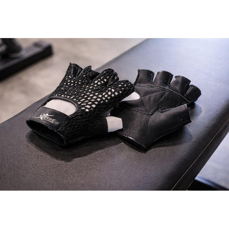 Bodyline Powerlifting Mesh Glove with Leather Palm (Empty)