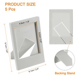 sourcing map 5 Pcs Mini Picture Frames 2.4 x 3.6 Inch Rectangle Small Picture Photo Frame Holder for Tabletop Display Photos Paintings Landscape Posters Artwork, Grey