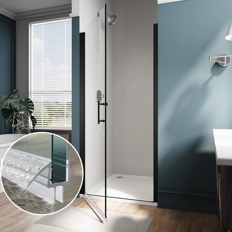 Shower Door Bottom Seal, 2-Pack PVC Strips with Sweep 39"