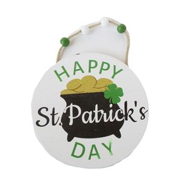Happy St. Patrick's Day Pot of Gold Hanging Ornament - 4.75 x 4.75 Inches