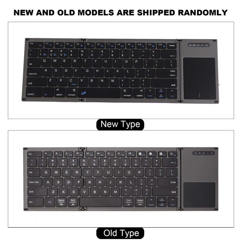 Wireless Keyboard 78 Keys Ultra Thin Folding Design Keyboard with
