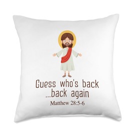 Guess Who's Back Back That Again Funny Jesus God Guess Back That Again Funny Jesus Easter Day Baby Throw Pillow, 18x18, Multicolor