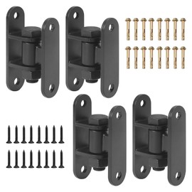 Rasugarlary Heavy Duty Gate Hinges, Wall Mount Gate Hinge with Screw for Farm Gates, Wooden Fences, Metal Gates, Black-4 Pairs(Bolts Removable)