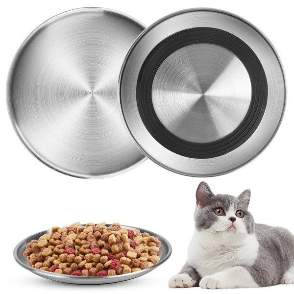 Cat Bowl, Set of 2 Stainless Steel Feeding Bowls, Cat