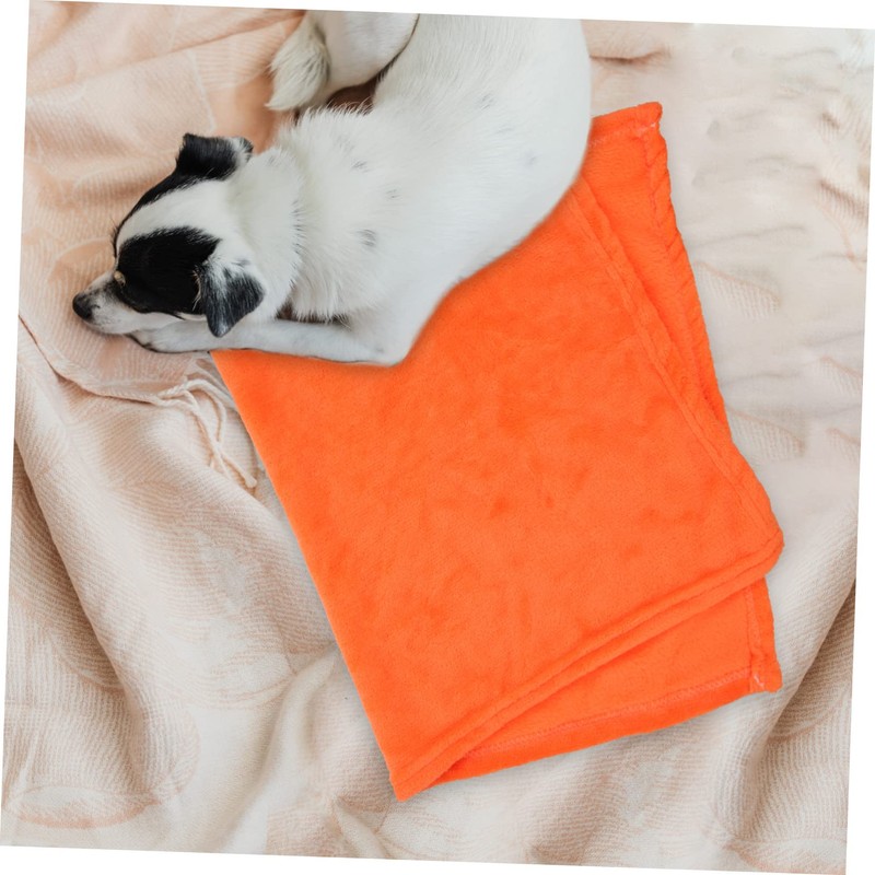 Angoily Orange Solid Pet Blanket Flannel Fleece Throw Blankets Lightweight
