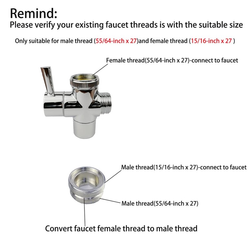 All Brass Faucet Diverter Valve with Aerator, Sink to Garden