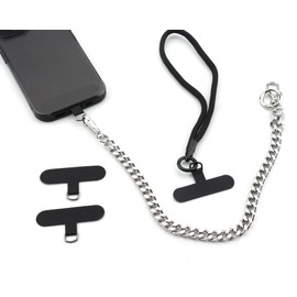 Ymcafmo Anti Theft Phone Lanyard Belt, Durable Stainless Steel Chain with 3 Non-Slip Phone Patches, Multi-Purpose Attachment for Smartphones, Keys and Cards