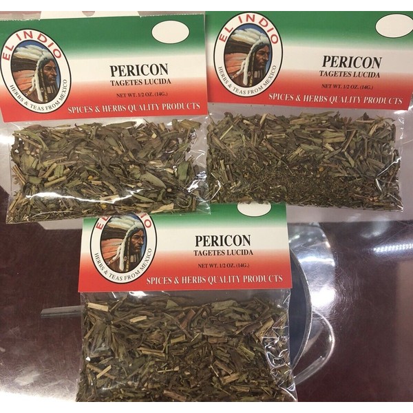 New Mexican Herbs 3 bags Yerba Pericon Mexicanas Sellada El Indio 42g Hierba
