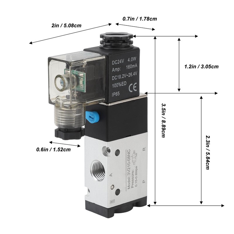 Pneumatic Solenoid Valve Aluminum Alloy Quick Response Direct Acting Solenoid