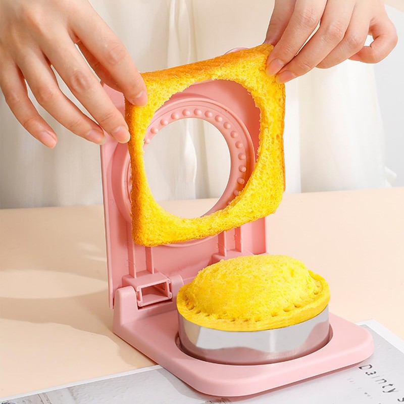 Lqucwepp 2PCS Sandwich Cutter and Sealer,Stainless Steel Round and Square