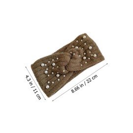 Beavorty 1Pc Braided Pearls Hair Band for Women Warm and Stylish Knitted Headband for Winter Outdoor Activities for Parties and Holidays