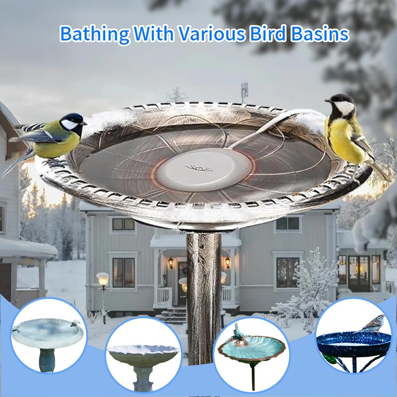 Bird Bath Heater for Outdoors in Winter, 80w Birdbath Heaters