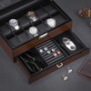 BEWISHOME 12 Watch Box with Valet Drawer, Luxury Watch Case,Watch