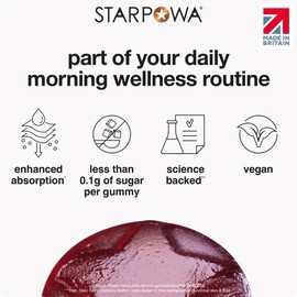 Starpowa Meno Balance | 60 Vegan Gummies | Blackcurrant Flavoured | Vitamin B6, B12 | Vegan | Gluten Free | Keto Friendly