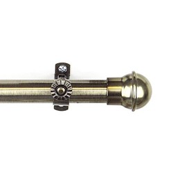 Rod Desyne Rimmed Curtain Rod, 28-48", Antique Brass