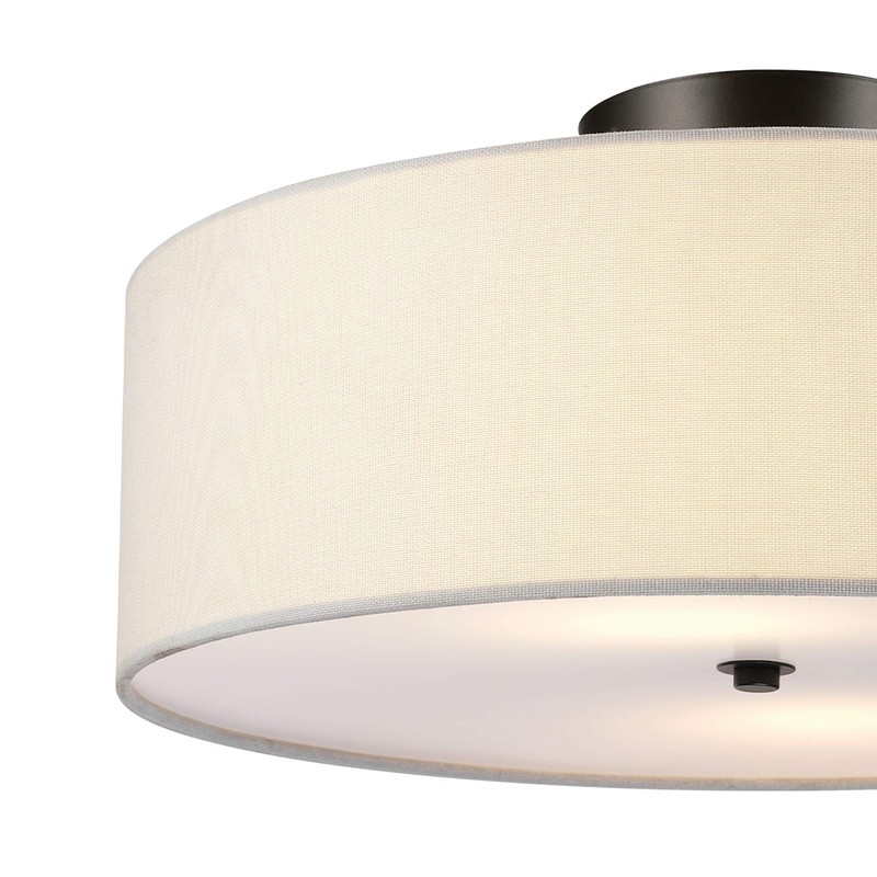 GLOBE Electric 60315 2-Light Flush Mount Ceiling Light, Dark Bronze
