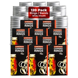 Denali Canning Rings | Regular or Wide Mouth | 24-Month PreserveLock Seals | a USA Company (Wide Rings, 10 Pack Case)