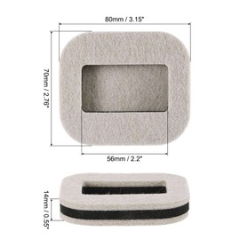 sourcing map 10 Pcs Felt Furniture Coasters Caster Cups, 3.15" x 2.76" Wheel Stoppers Bed Stoppers Furniture Stopper Anti-Sliding Furniture Pads for Sofas Beds Carpet Hardwood Floors, White