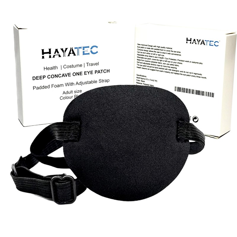 HAYATEC Concave Eye Patch Foam Groove Washable Eyeshades Adjust Strap