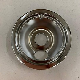WB31T10011, AP2028057, PS244395 Range Drip Pan 8 Inch Chrome-Replaces 770170, AH244395, EA244395, WB32T10009, WB32X10014