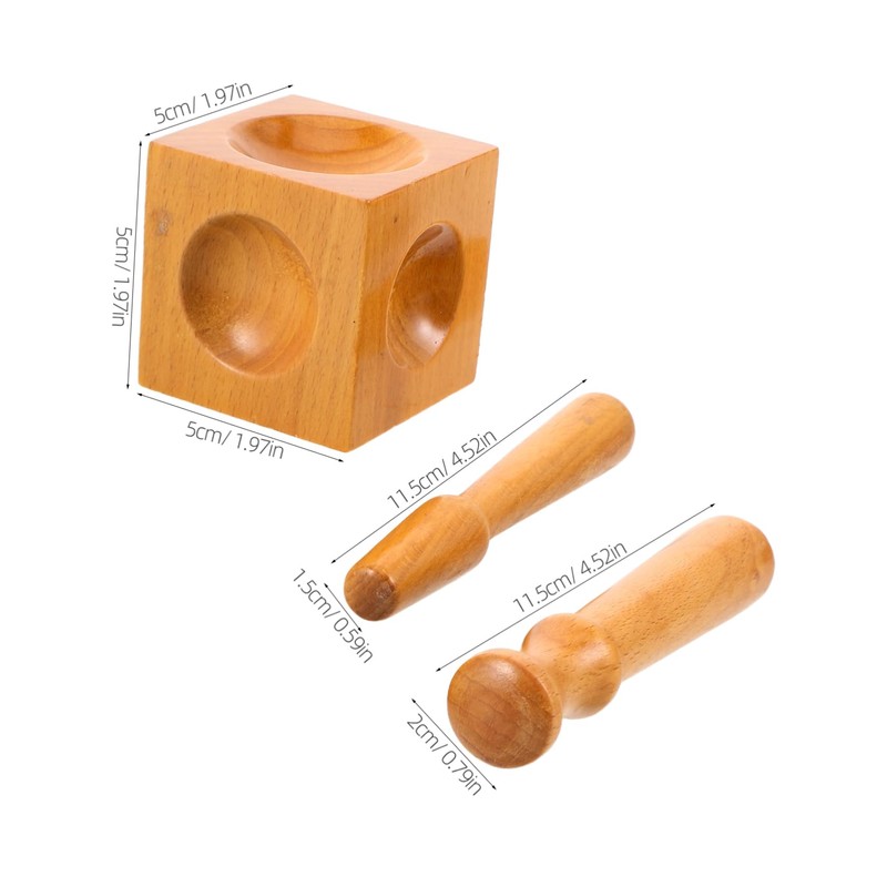 LIFKOME 1set Wooden Dapping Blocks and Punch Tool Jewelry Making
