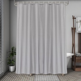 Beneyhome Grey Shower Curtain Liner 78 Inches Long – Machine Washable Soft Light Weight Fabric Shower Curtain for Bathroom with Hooks, Hotel Luxury Spa, Water-Repellent, 72x78 in Length Tall