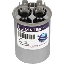 43-101666-42 - ClimaTek Upgraded Round Capacitor Fits Ruud Corsaire - 7.5 uF MFD 370 440 Volt VAC
