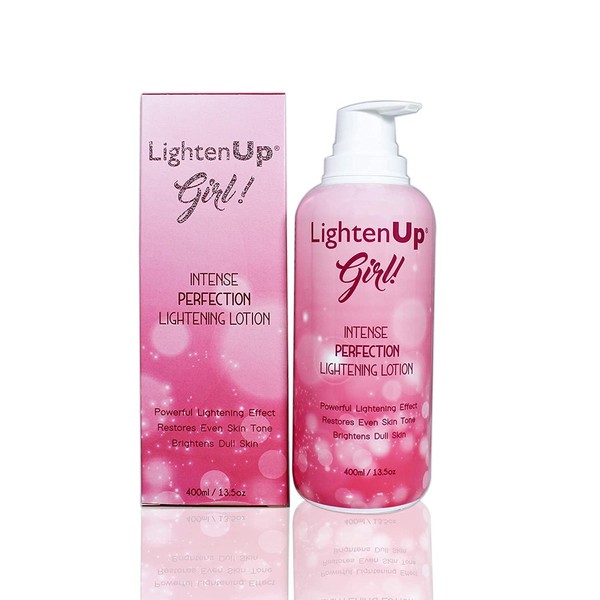 LightenUp Girl! Skin Brightening Lotion | 13.5 Fl oz / 400ml | Uneven Skin Tone, Hyperpigmentation Treatments, Fade Dark Spots on: Body, Knees, Hands, Armpit | with Tyrostat and Vitamin C