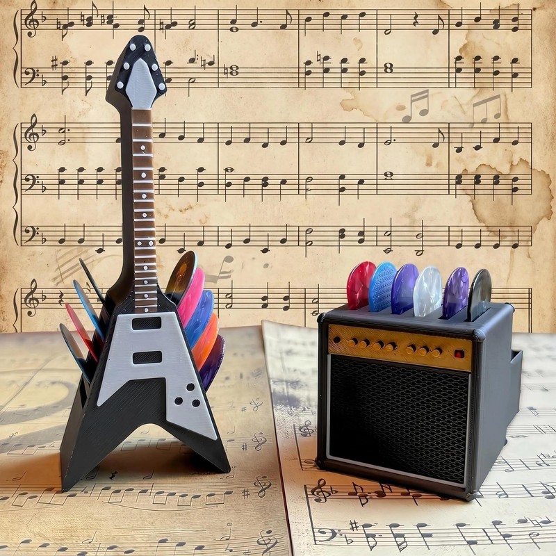HETOETF Guitar Picks Holder Box, Pick Display Holder, Amp Speaker