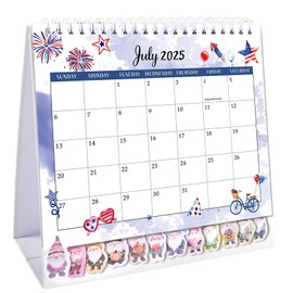 GuassLee Desk Caledar 2025,12 Months Standing Flip Desktop Calendar Covers Jul. 2025 to Jun. 2026 Small 7.5" x 6" Desktop Monthly Planner with To Do List,Notes and Label for Home School Office