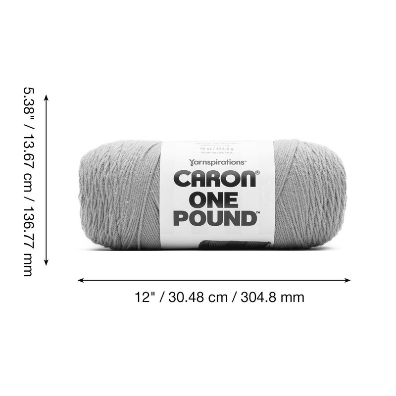Caron One Pound White Yarn - 2 Pack of 454g/16oz