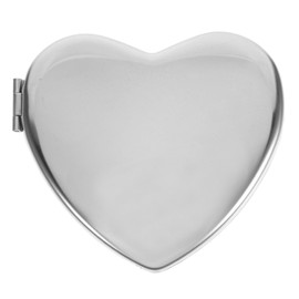 PACKOVE Portable Heart Shaped Folding Makeup Mirror Double Sided Compact Travel Vanity Mirror Polished Mini Cosmetic for Pocket Purse Women