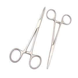 OdontoMed2011 Pair of Forceps, Straight and Curved, 5.5", Stainless Steel - Ideal Pliers for Any Tackle Kit
