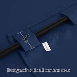 RYB HOME Blackout Curtains for Bedroom - Small Window Treatment Panels Full Privacy Thermal Insultaed Solar Drapes for Bathroom Dining Basement, Wide 42 x Long 45, Navy, 2 Pcs