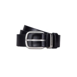 AllSaints Men's 32 MM Leather Metal Logo Keeper, Casual Belt for Everyday Wear, Black, 38