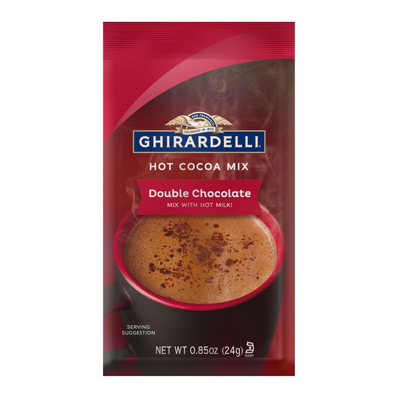 Ghirardelli Double Chocolate Hot Cocoa Mix, 0.85-Ounce Packets (Pack of
