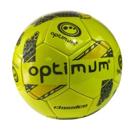 Optimum Fluro Football Ball - Perfect for Game, Training and Leisure - Durable, Lightweight and Suitable for All Weather Conditions - Yellow - Size 3 - With Pump