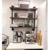 DR.IRON Industrial Pipe Shelves Wall Shelving Rustic Wood Shelf Storage