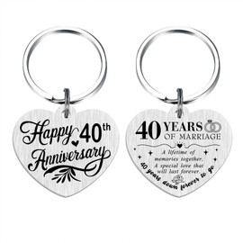 Tangvo 40th Anniversary Keychain - Happy 40 Years Wedding Anniversary