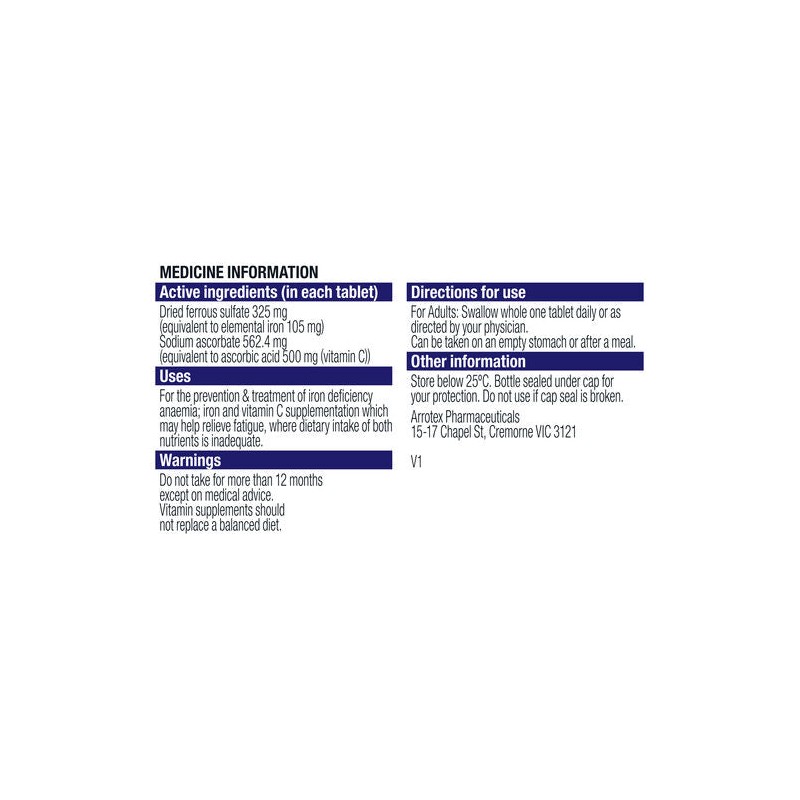 Ferro-Grad C PR 325/562.4mg Tablets Bottle 90