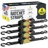 DC Cargo Mall Auto Retractable Ratchet Straps (4-Pack) 1” x