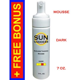BEST (1) Sunless Self Tanning DARK Foam Mousse 7 oz + BEST (1) Sunless Self Tanning Applicator Mitt + BEST (1) PAIR Sunless Self Tanning Gloves + BEST (1) Sunless Self Tanning Lotion Tanner Sample.